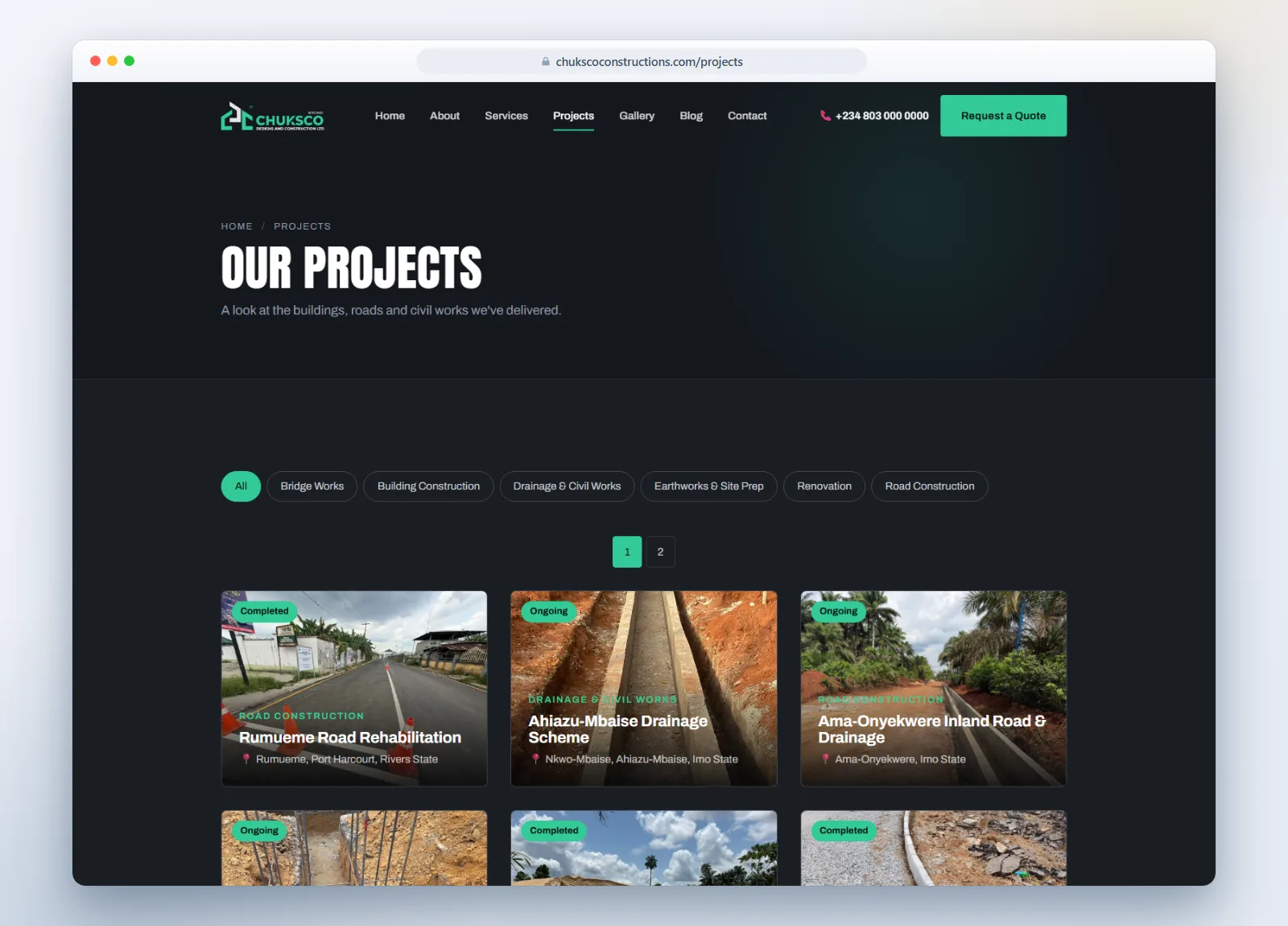 Completed projects portfolio