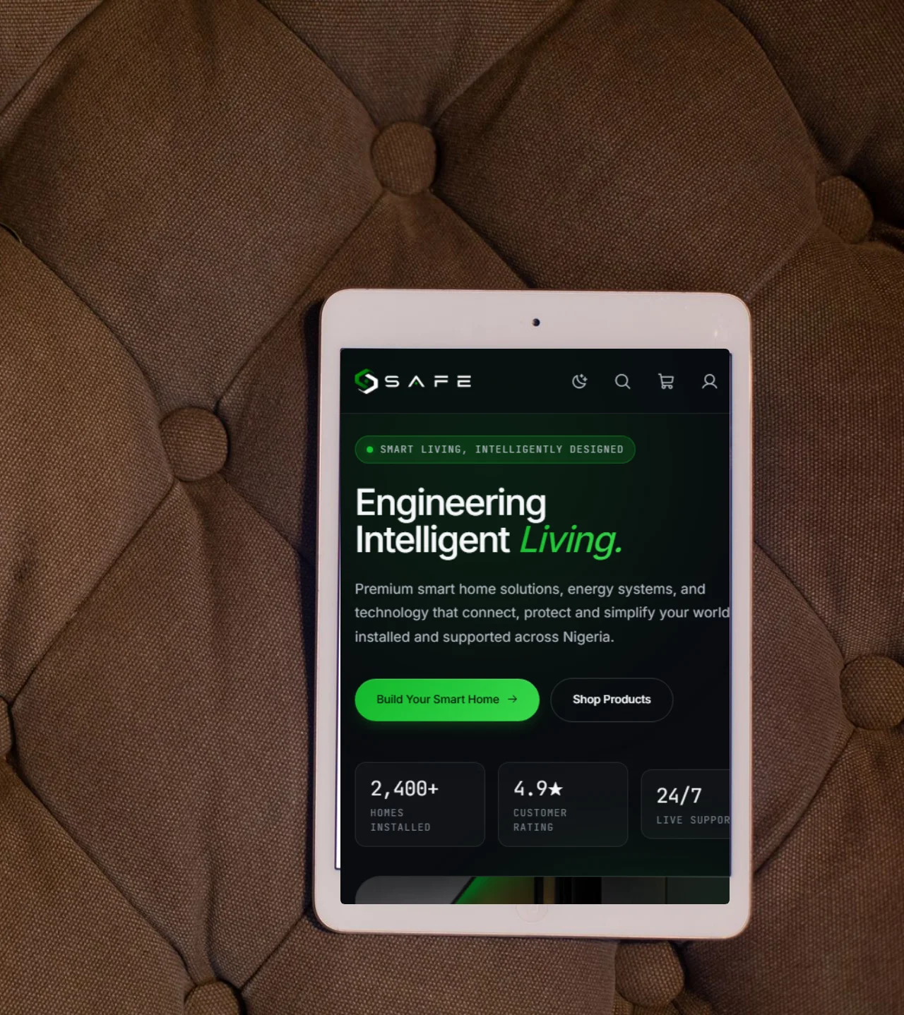 SAFE — Smart Home — case study mockup