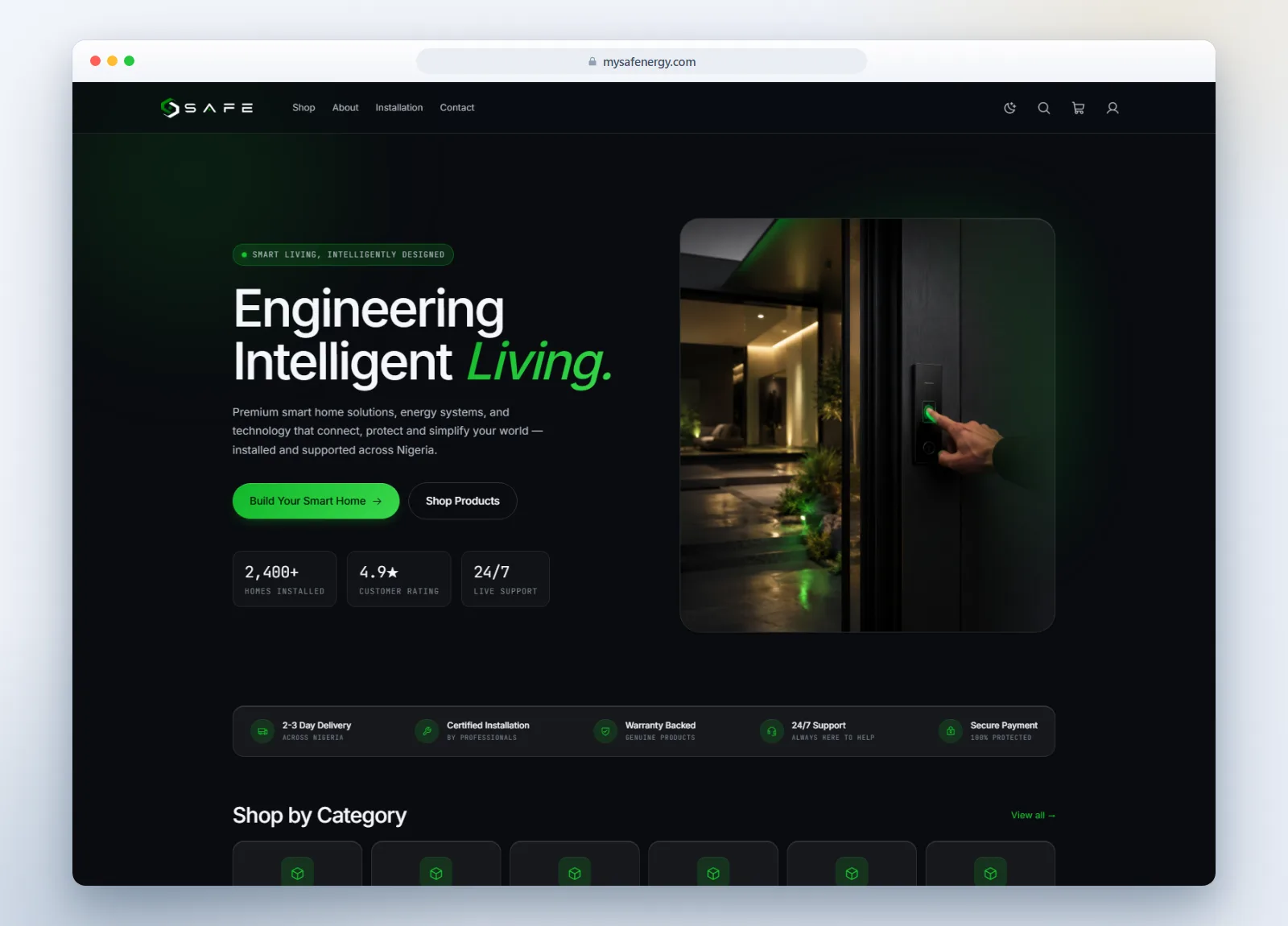 SAFE homepage — full experience